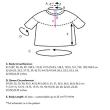 Load image into Gallery viewer, Boshkung Yoke Sweater Kit-Sizes 9-11 (124.5 cms/49&quot; to 133.5 cms/52.5&quot; finished body circumference) (Dyed To Order)