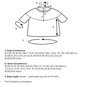 Boshkung Yoke Sweater Kit-Sizes 7-8 (113.5 cms/44.75" to 119.5 cms/47" finished body circumference) (Dyed To Order)