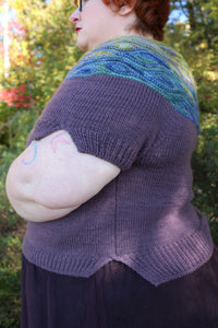 Boshkung Yoke Sweater Kit-Sizes 9-11 (124.5 cms/49" to 133.5 cms/52.5" finished body circumference) (Dyed To Order)