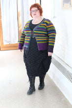 Load image into Gallery viewer, model wearing a striped cardigan